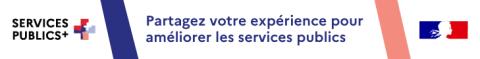 Bannière avec le logotype de "Services publics +" et un texte mentionnant "Partagez votre expérience pour améliorer les services publics"